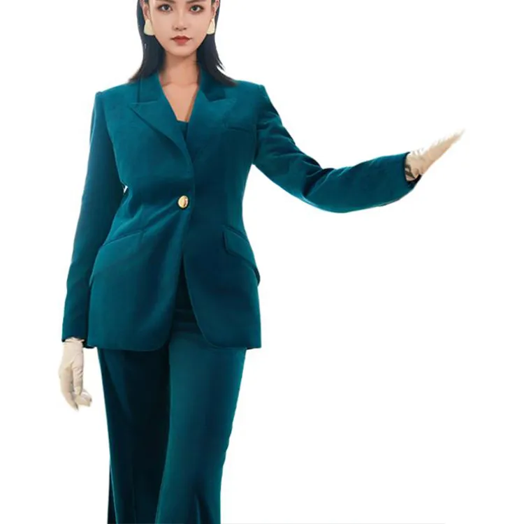 BESIONIA FW24 Business Suits Coats Women's Dark Blue-1