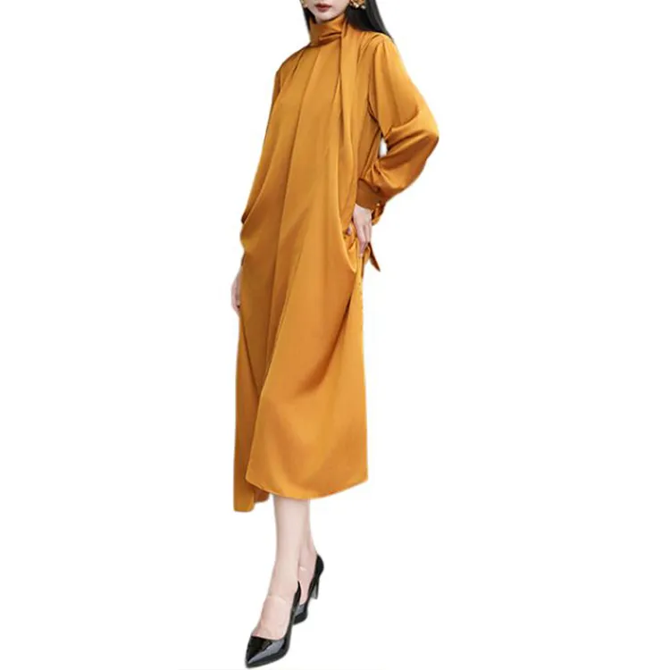 BESIONIA SS25 Long-Sleeved Dresses Women's Deep Yellow-1