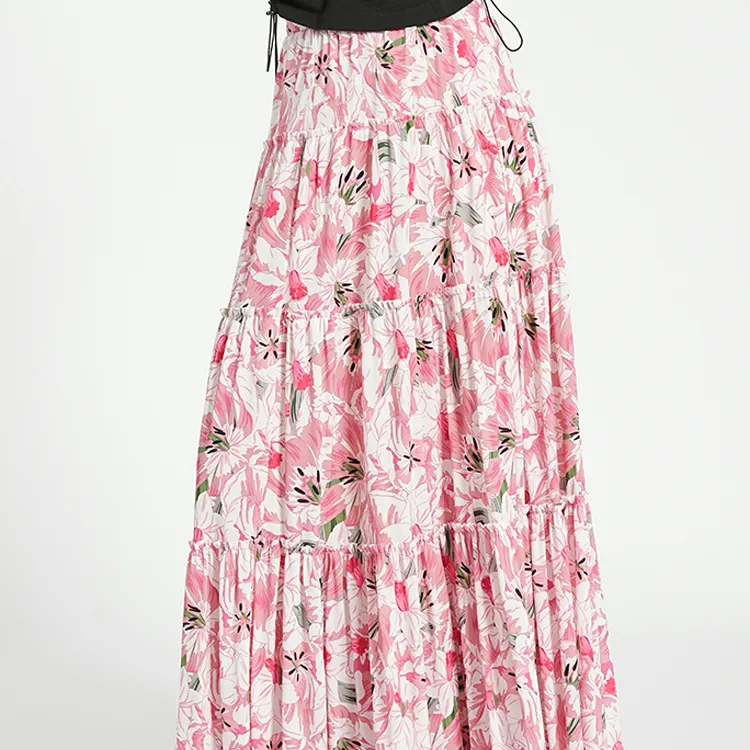 BESIONIA SS24 Casual Long Skirts Women's Pink-4