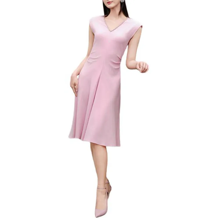 BESIONIA SS25 Sleeveless Dress Women's Pink-4