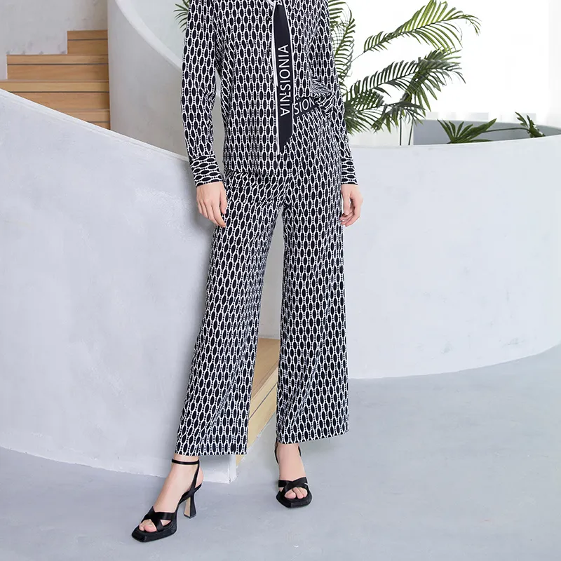 BESIONIA SS23 Casual Pants Women's Black White-5
