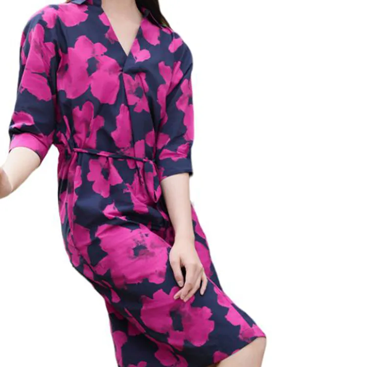 BESIONIA SS25 Short Sleeved Dress Women's Red Pattern-5