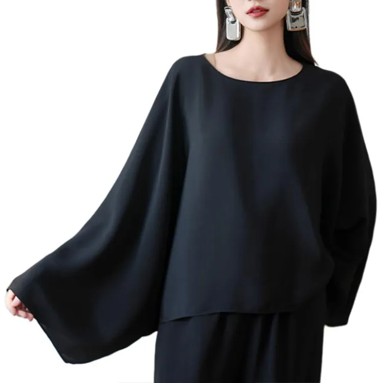 BESIONIA Batwing Sleeve T Shirt Women's Black-2