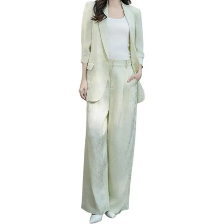 BESIONIA SS25 Business Suits Coats Women's Light Green-1