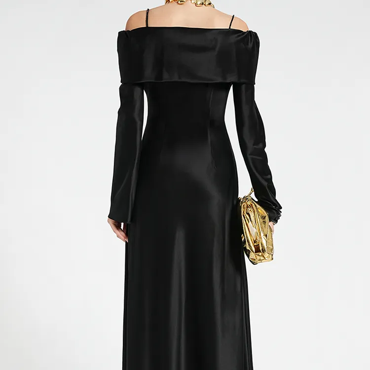 BESIONIA SS24 Long Sleeved Dresses Women's Black-5