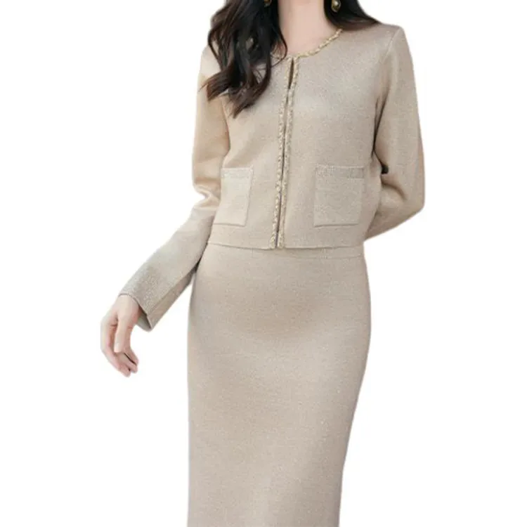 BESIONIA SS25 Casual Long Skirts Women's Gold-5