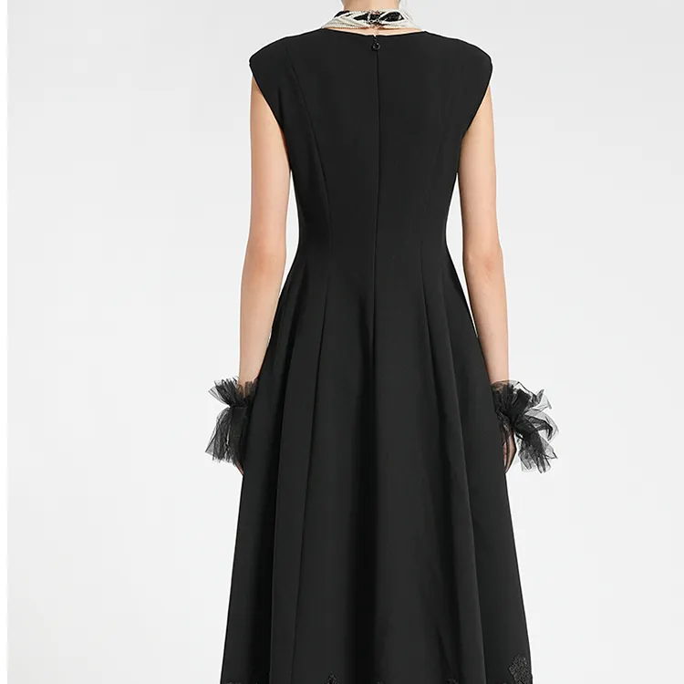 BESIONIA SS24 Sleeveless Dress Women's Black-5