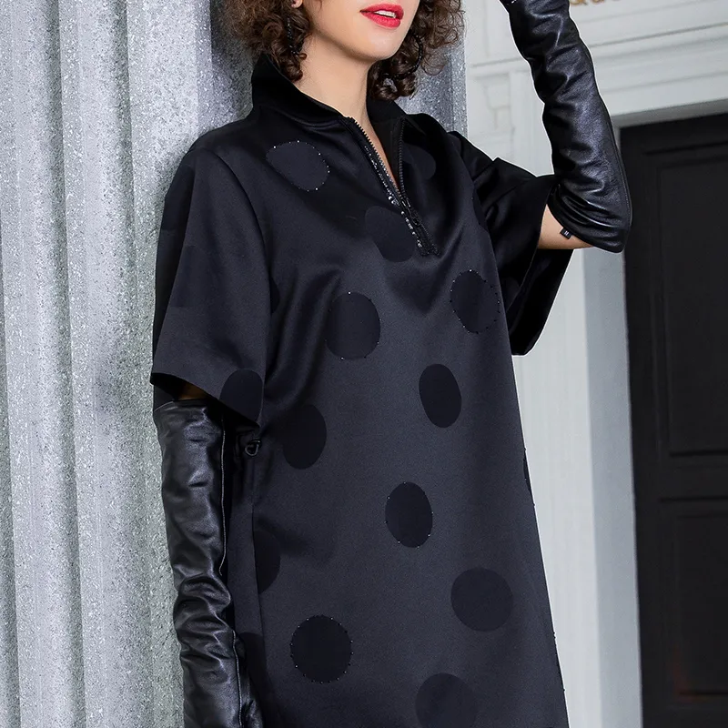 BESIONIA SS23 Short Sleeved Dresses Women's Black-5