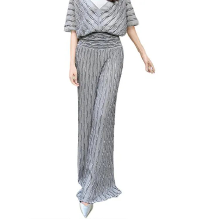 BESIONIA SS25 Casual Pants Women's Silver Gray-3