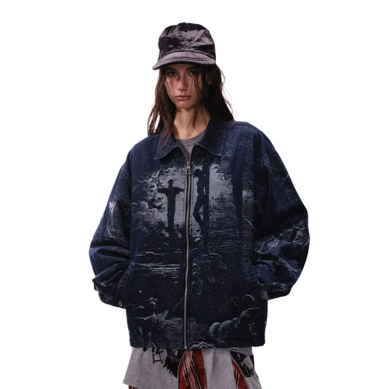 CUWU Jackets Coats Unisex Midnight Blue-3