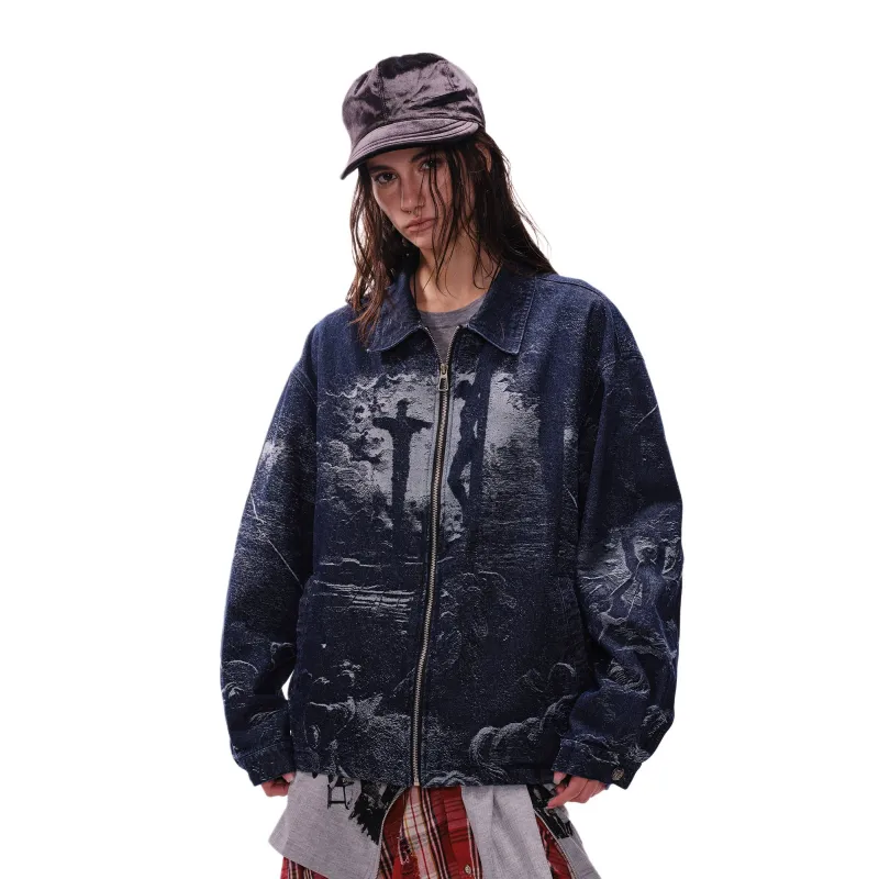 CUWU Jackets Coats Unisex Midnight Blue-4