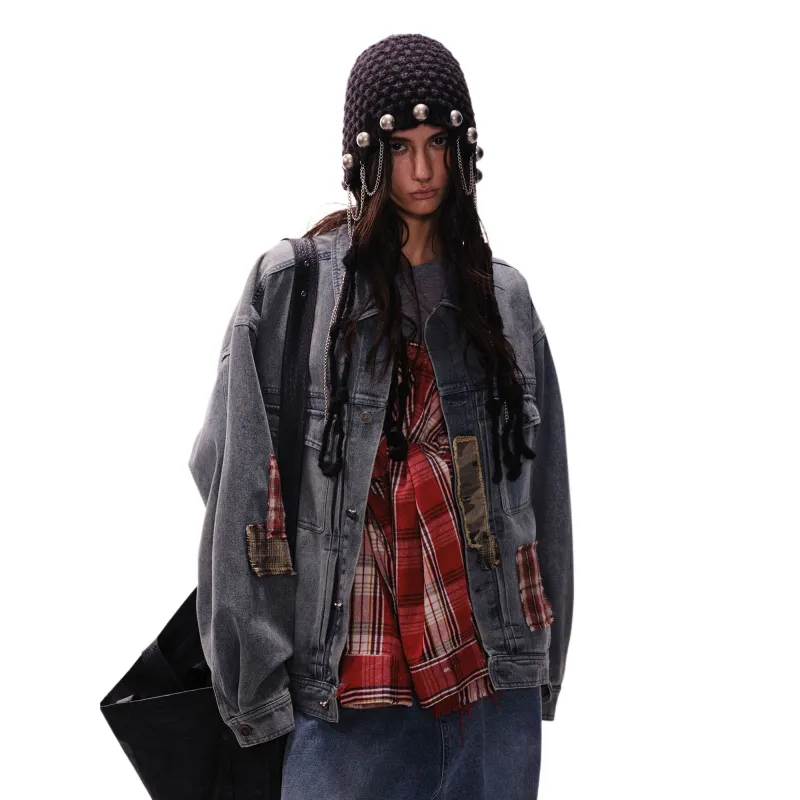 CUWU Jackets Coats Unisex Rusty Blue-1
