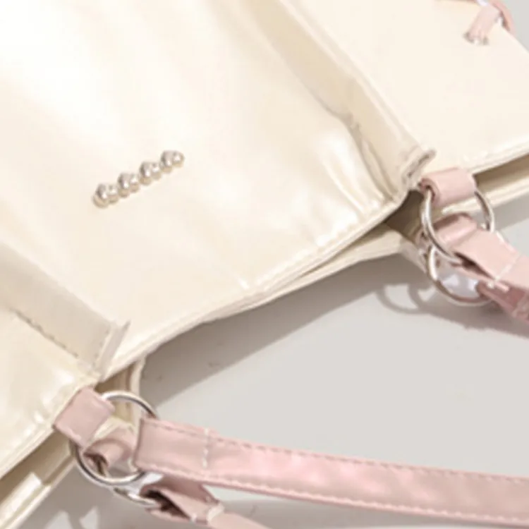 Yalu PU Tote Bag, Shoulder Bag Women's Beige-2