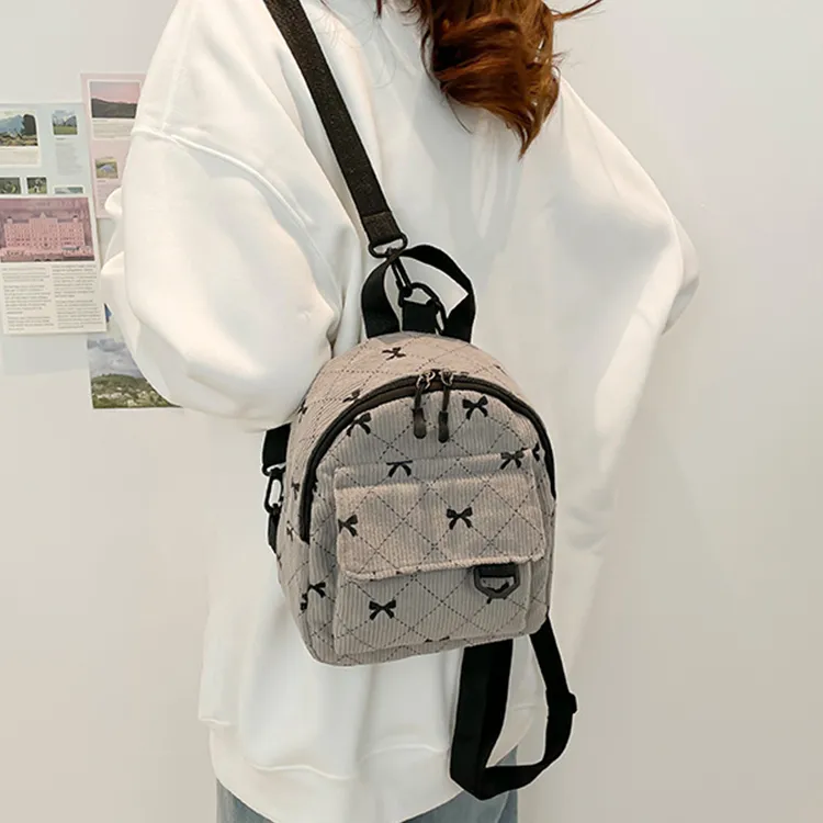 Yalu Nylon Backpack Regular Women's White/Pink/Brown/Gray/Blue-18