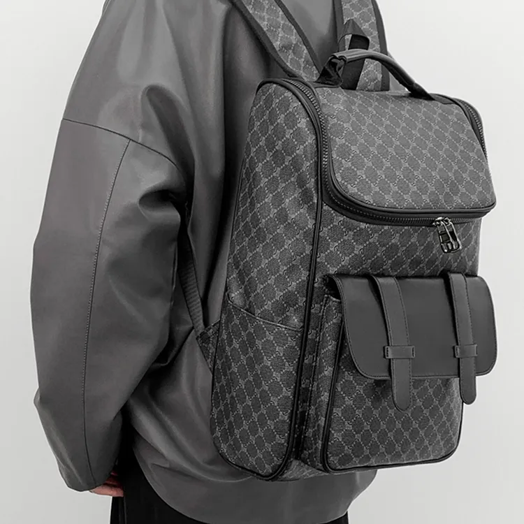 Yalu Polyester Backpack Men's Pattern Black-6