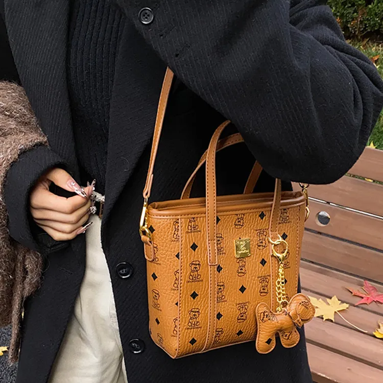 Yalu PU Tote Handbag Shoulder Bag Crossbody Bag Women's Brown/White/Pink/Black-6