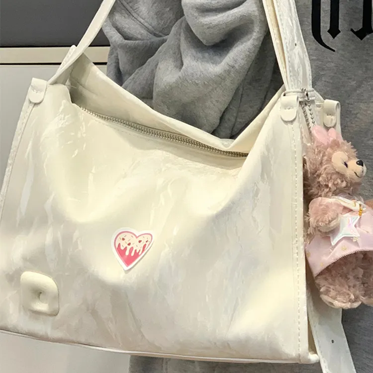 Yalu Polyester With PU Shoulder Bag Women's White/Pink/Milk Tea-2