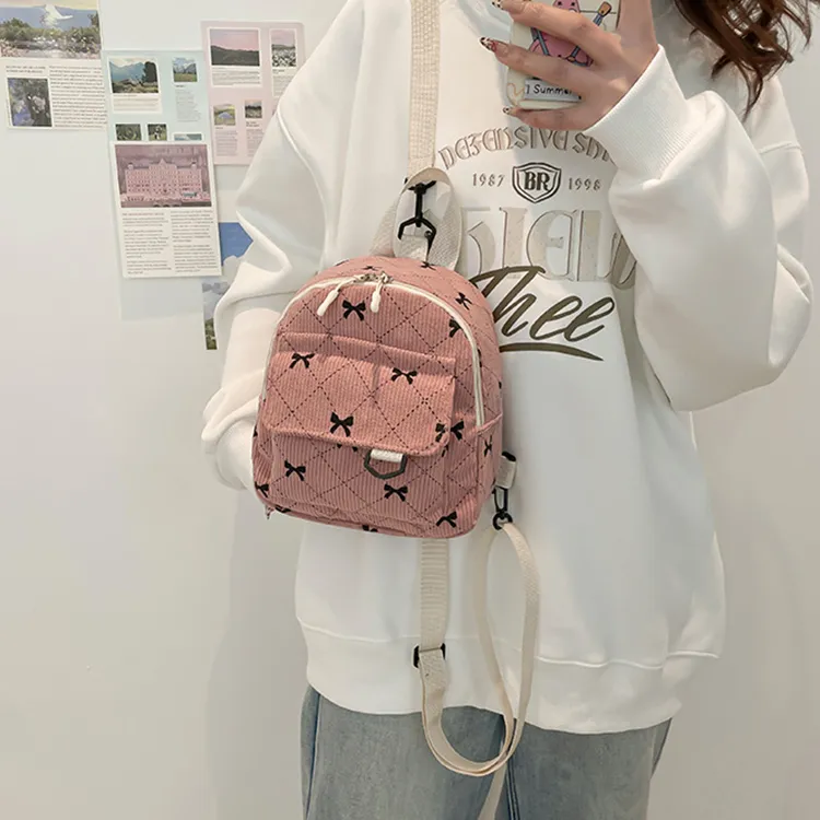 Yalu Nylon Backpack Regular Women's White/Pink/Brown/Gray/Blue-5
