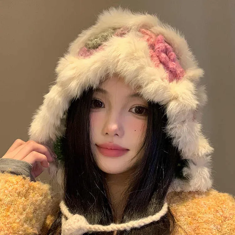 Yalu Rabbit Fur Beanies Unisex Gift Box Set-5