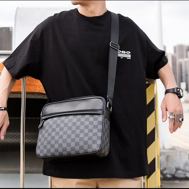 Yalu PVC With Polyester Shoulder Bag, Crossbody Bag Men's Square/Woven-5