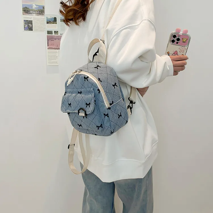 Yalu Nylon Backpack Regular Women's White/Pink/Brown/Gray/Blue-23