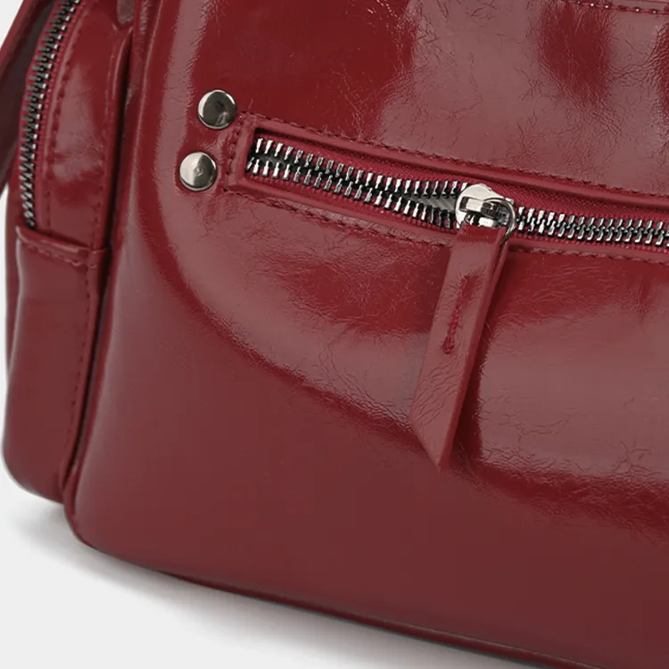 Yalu PU Shoulder Bag Women's Black/Red/Coffee-4