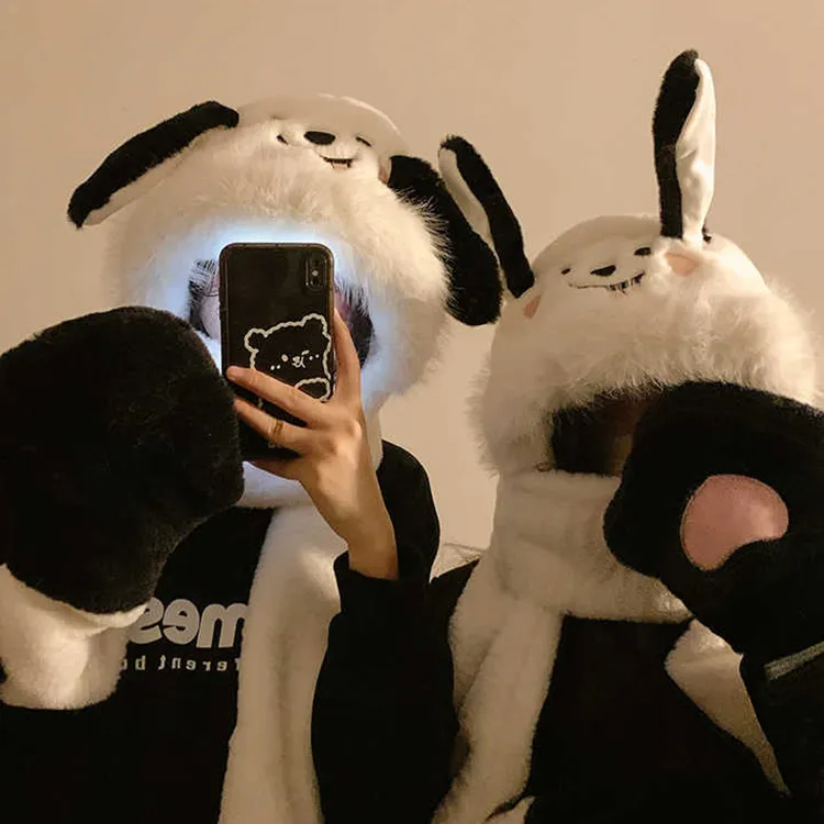 Yalu Polyester Hoods & Plush Hats Unisex Gift Box Set-4