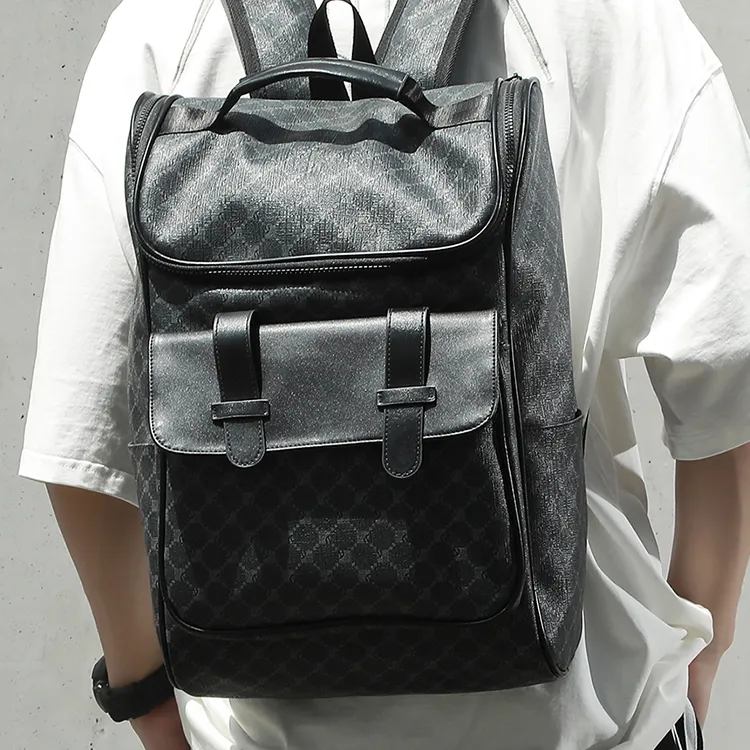 Yalu Polyester Backpack Men's Pattern Black-4