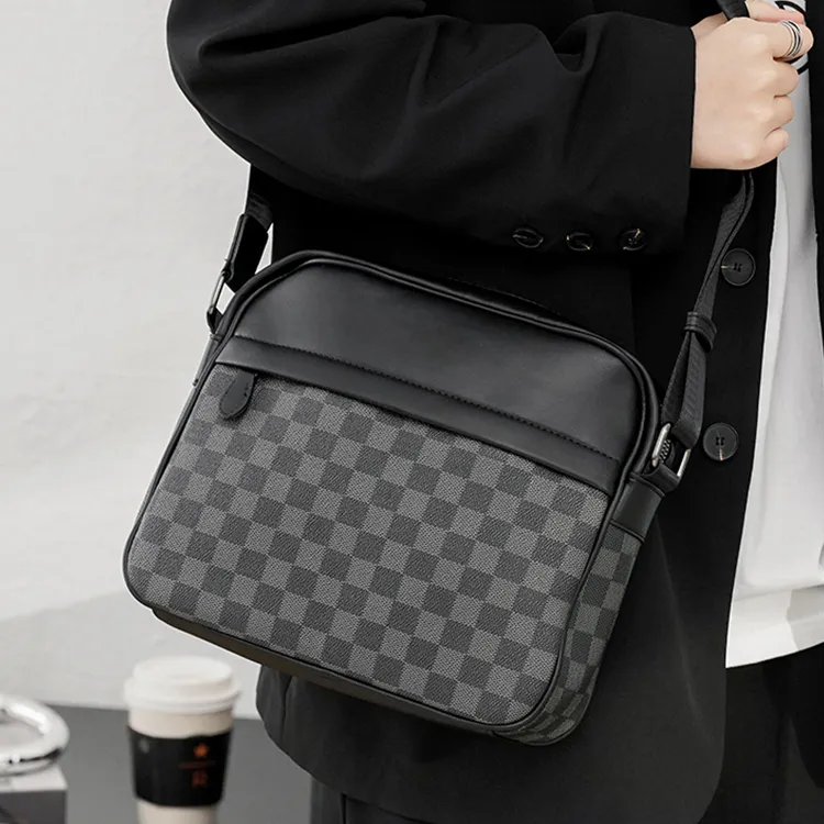 Yalu PVC With Polyester Shoulder Bag, Crossbody Bag Men's Square/Woven-2