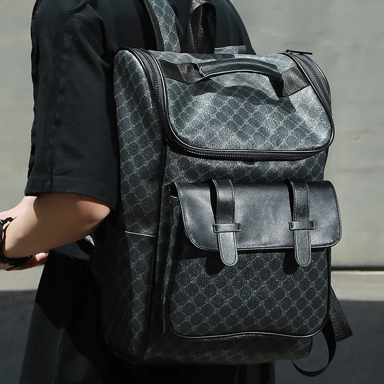 Yalu Polyester Backpack Men's Pattern Black-2