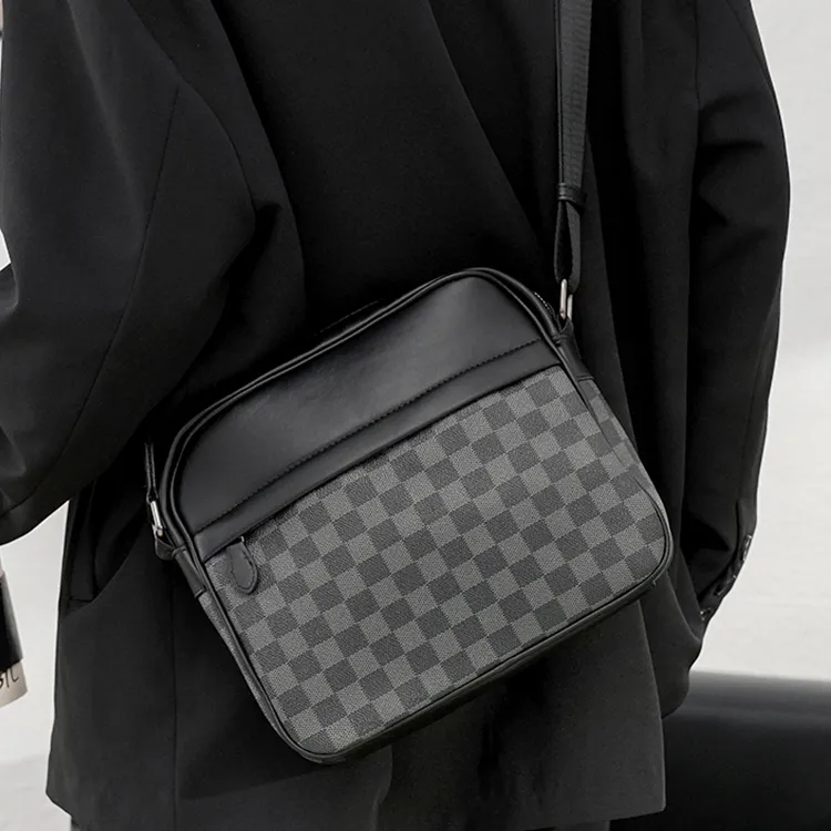 Yalu PVC With Polyester Shoulder Bag, Crossbody Bag Men's Square/Woven-1