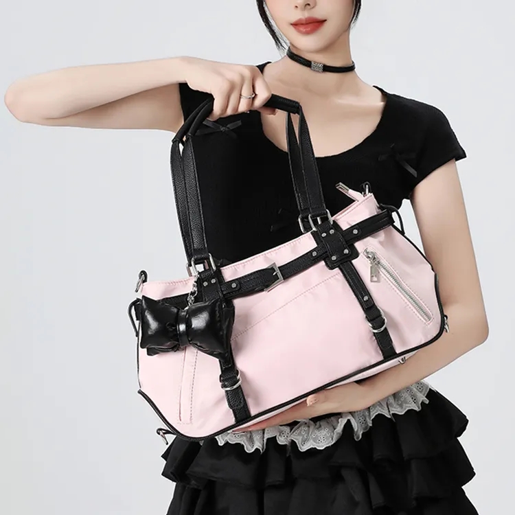 Yalu Polyester With PU Shoulder Bag, Crossbody Bag, Handbag Regular Women's Black/Pink/Leopard Print-3