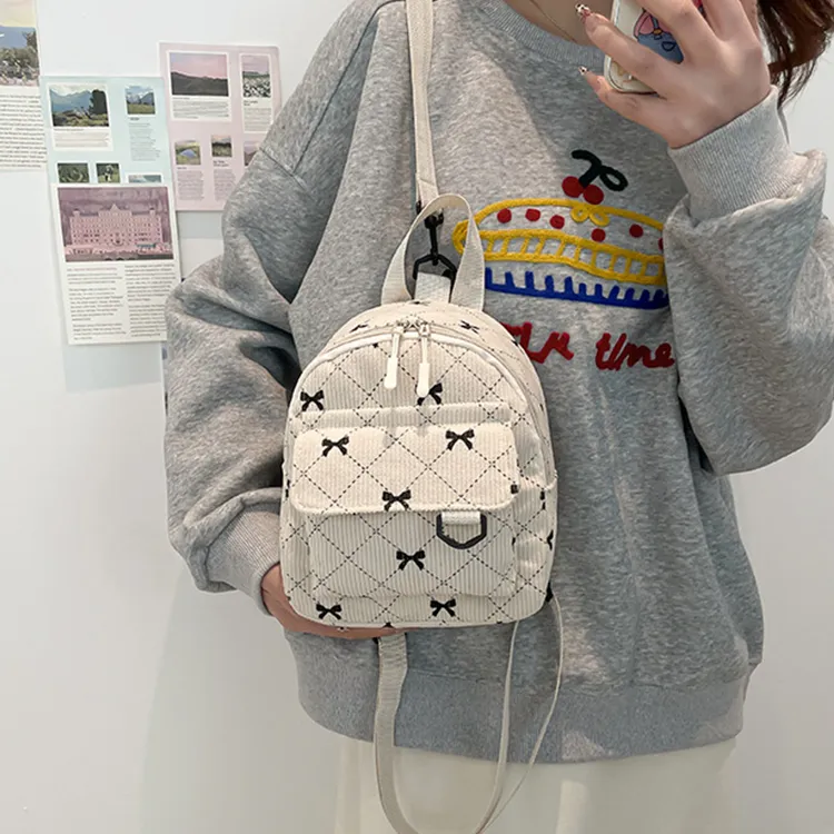 Yalu Nylon Backpack Regular Women's White/Pink/Brown/Gray/Blue-1