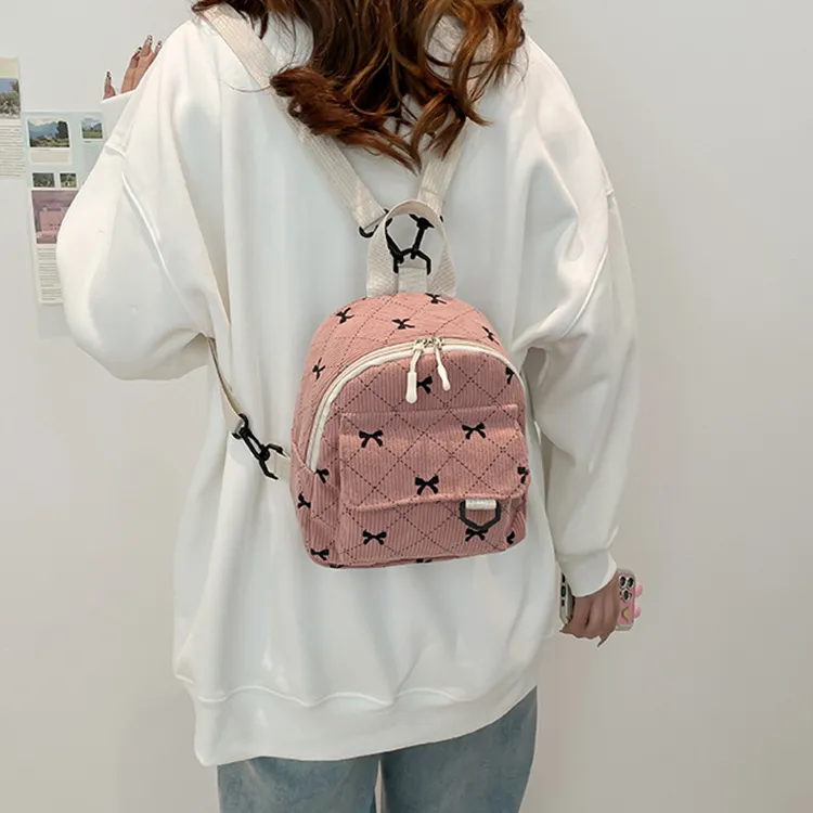 Yalu Nylon Backpack Regular Women's White/Pink/Brown/Gray/Blue-6