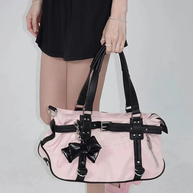 Yalu Polyester With PU Shoulder Bag, Crossbody Bag, Handbag Regular Women's Black/Pink/Leopard Print-8