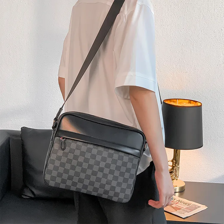 Yalu PVC With Polyester Shoulder Bag, Crossbody Bag Men's Square/Woven-3