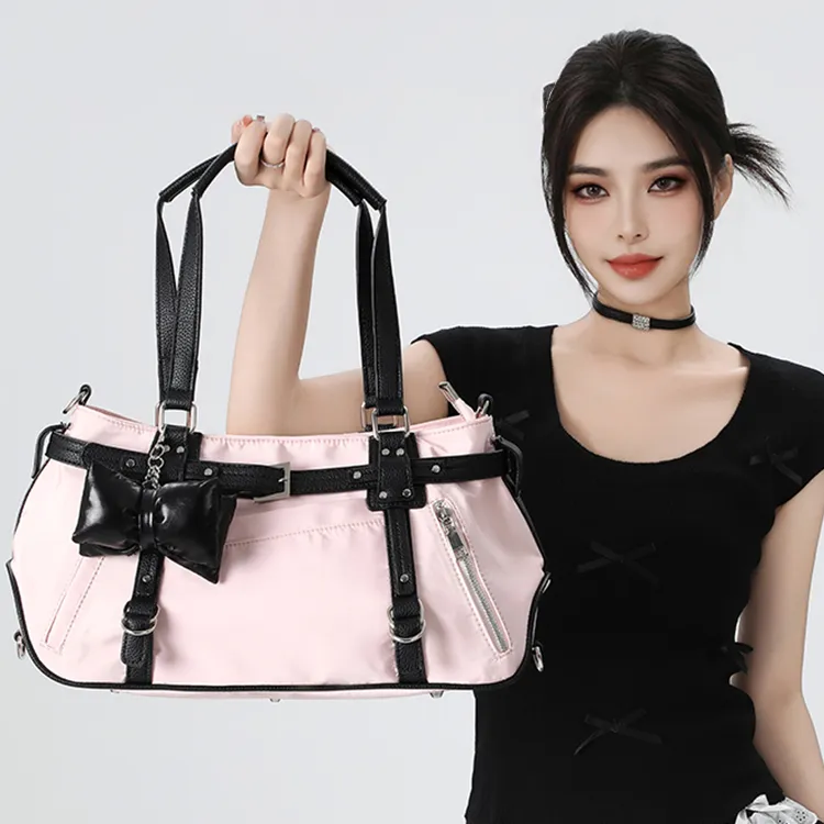 Yalu Polyester With PU Shoulder Bag, Crossbody Bag, Handbag Regular Women's Black/Pink/Leopard Print-2