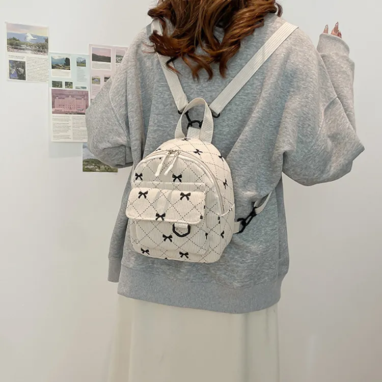 Yalu Nylon Backpack Regular Women's White/Pink/Brown/Gray/Blue-2