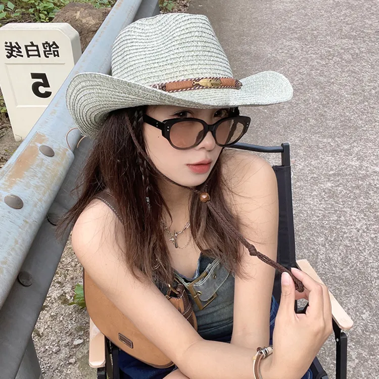 Yalu Straw Woven Bucket Hats Unisex-10