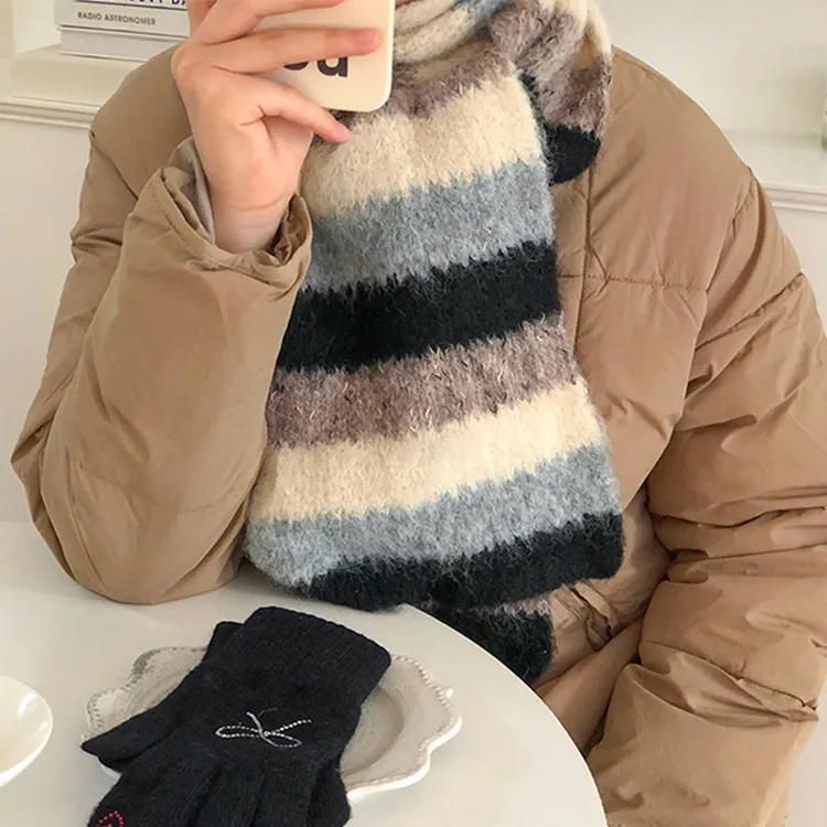 Yalu Polyester Knit Scarves Unisex Gift Box Set-1