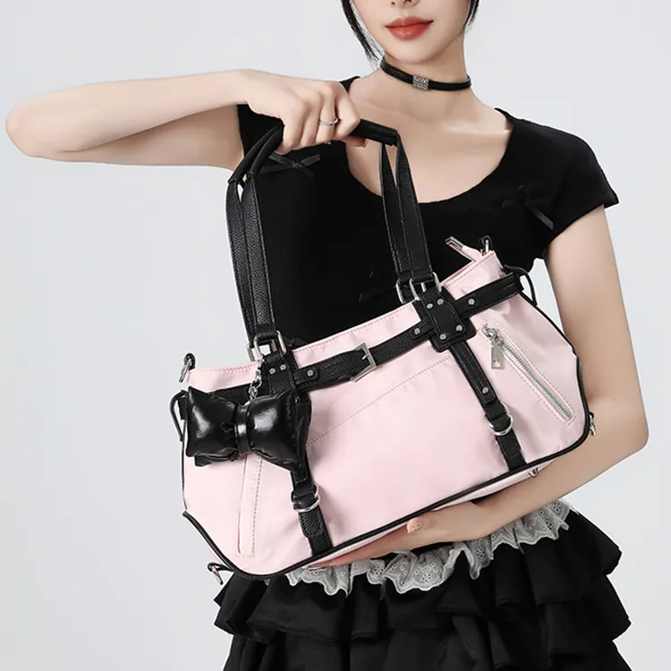 Yalu Polyester With PU Shoulder Bag, Crossbody Bag, Handbag Regular Women's Black/Pink/Leopard Print-4
