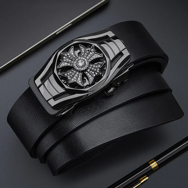 Yalu Cow Leather Belts Men's Width 3.5CM-1