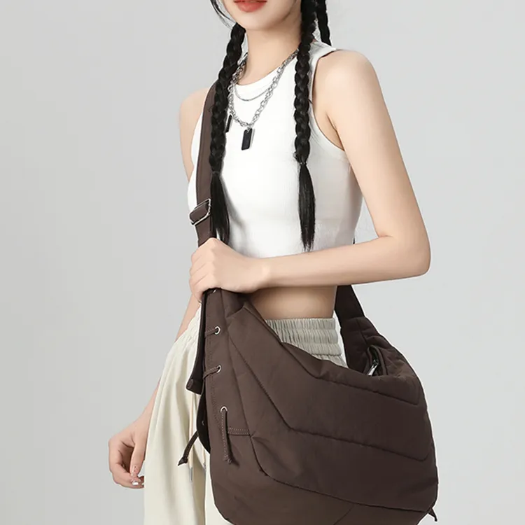 Yalu Oxford Portable Crossbody Bag, Shoulder Bag Regular Unisex Black/Coffee/Apricot-9