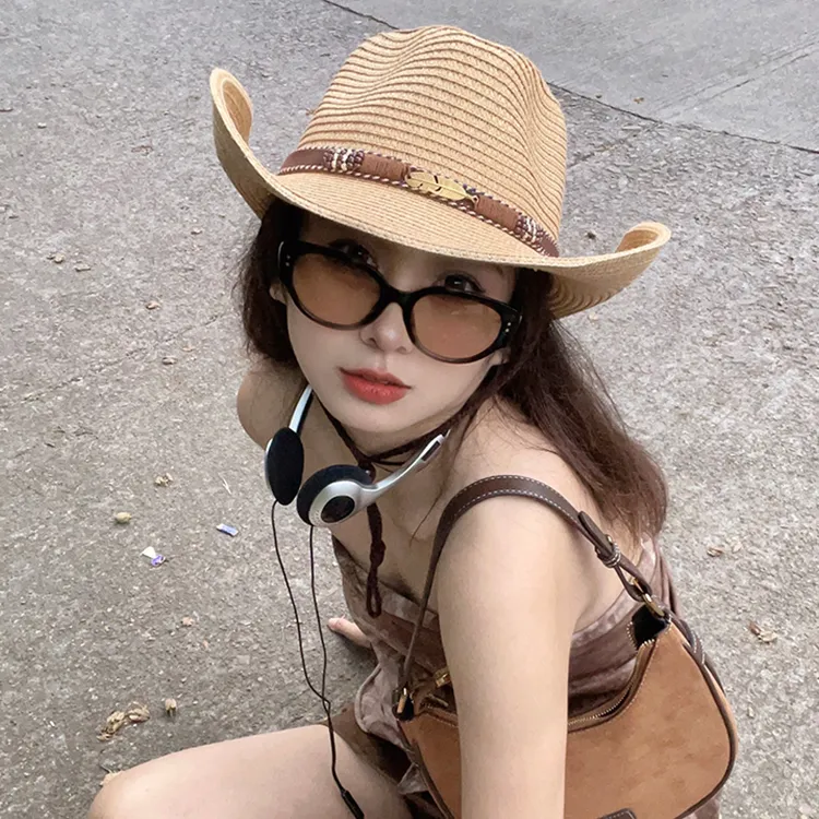 Yalu Straw Woven Bucket Hats Unisex-2