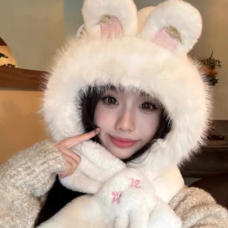 Yalu Polyester Hoods & Plush Hats Women's Gift Box Set-6