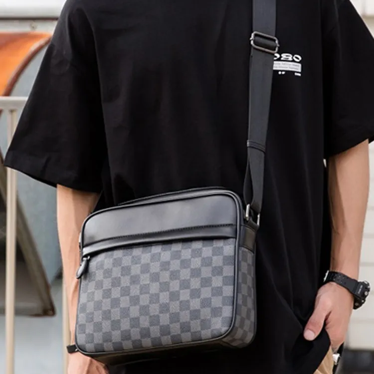 Yalu PVC With Polyester Shoulder Bag, Crossbody Bag Men's Square/Woven-6