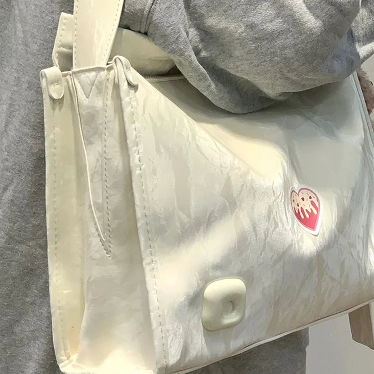 Yalu Polyester With PU Shoulder Bag Women's White/Pink/Milk Tea-3