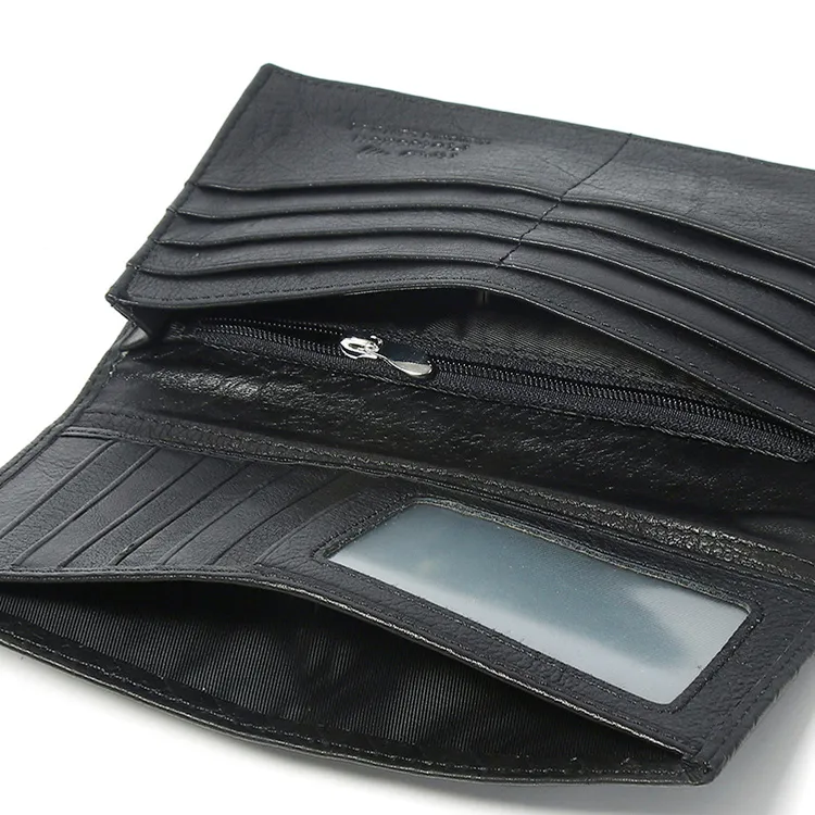 Yalu Cow Leather Wallet Unisex Black/Coffee-2