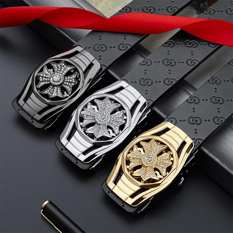 Yalu Cow Split Leather Belts Men's Width 3.5CM-2