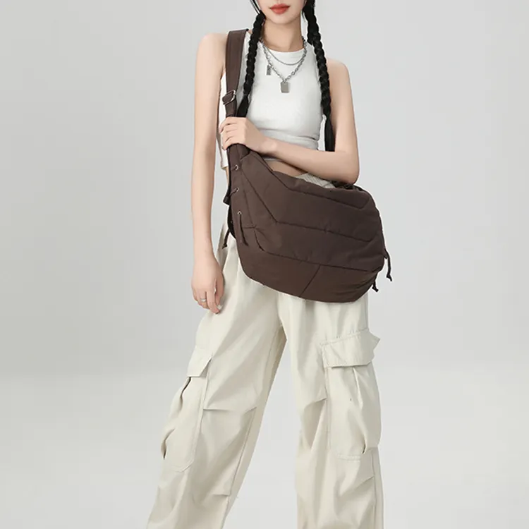 Yalu Oxford Portable Crossbody Bag, Shoulder Bag Regular Unisex Black/Coffee/Apricot-12